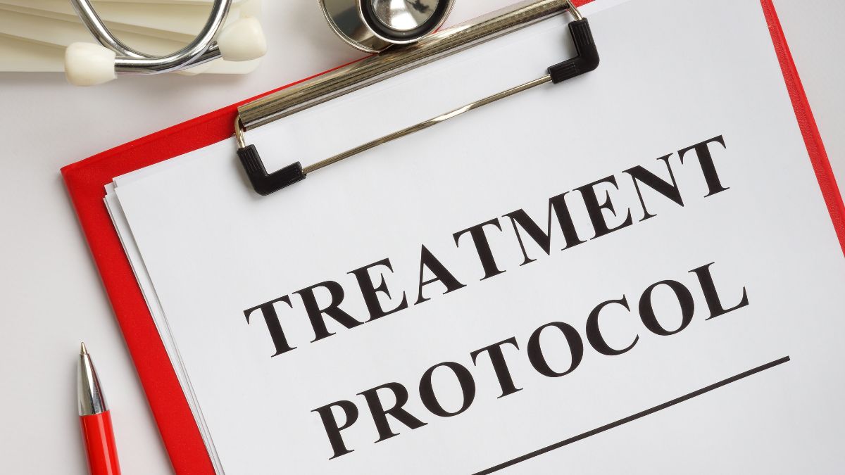 A paper with the words “Treatment Protocol” written on it