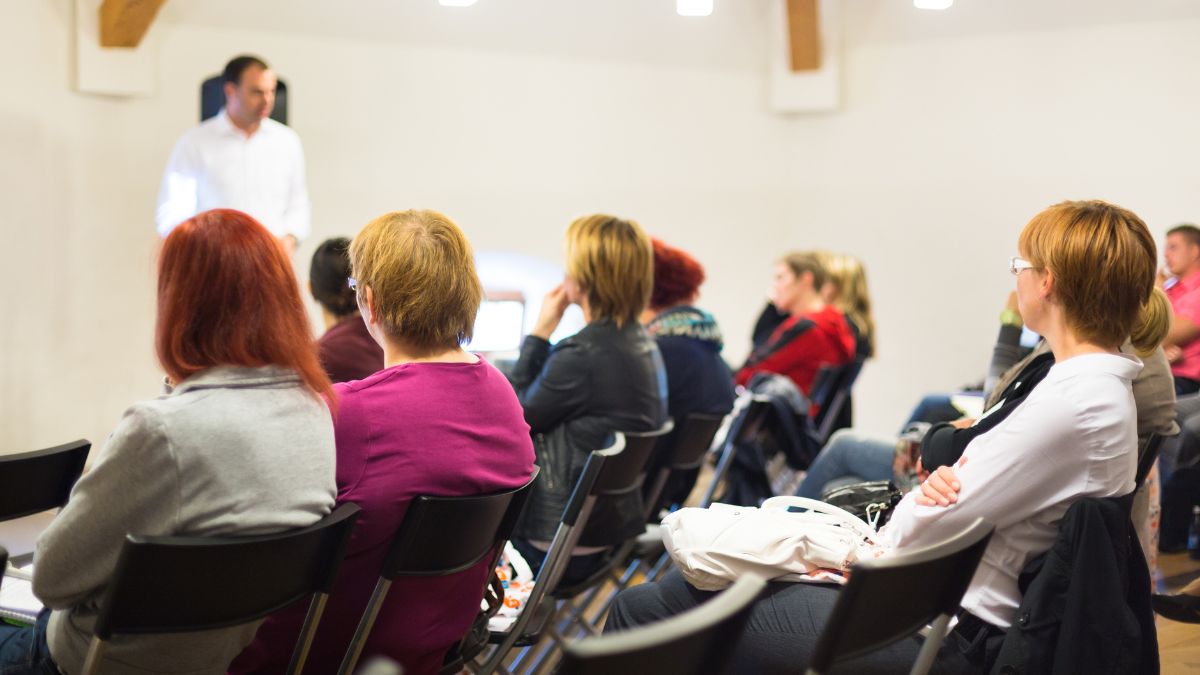 professionals in a conference